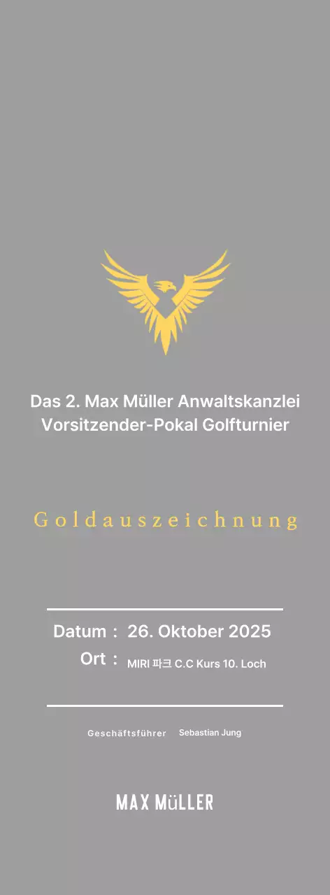 Hübsche Golfturnier-Plakette mit einem Adler