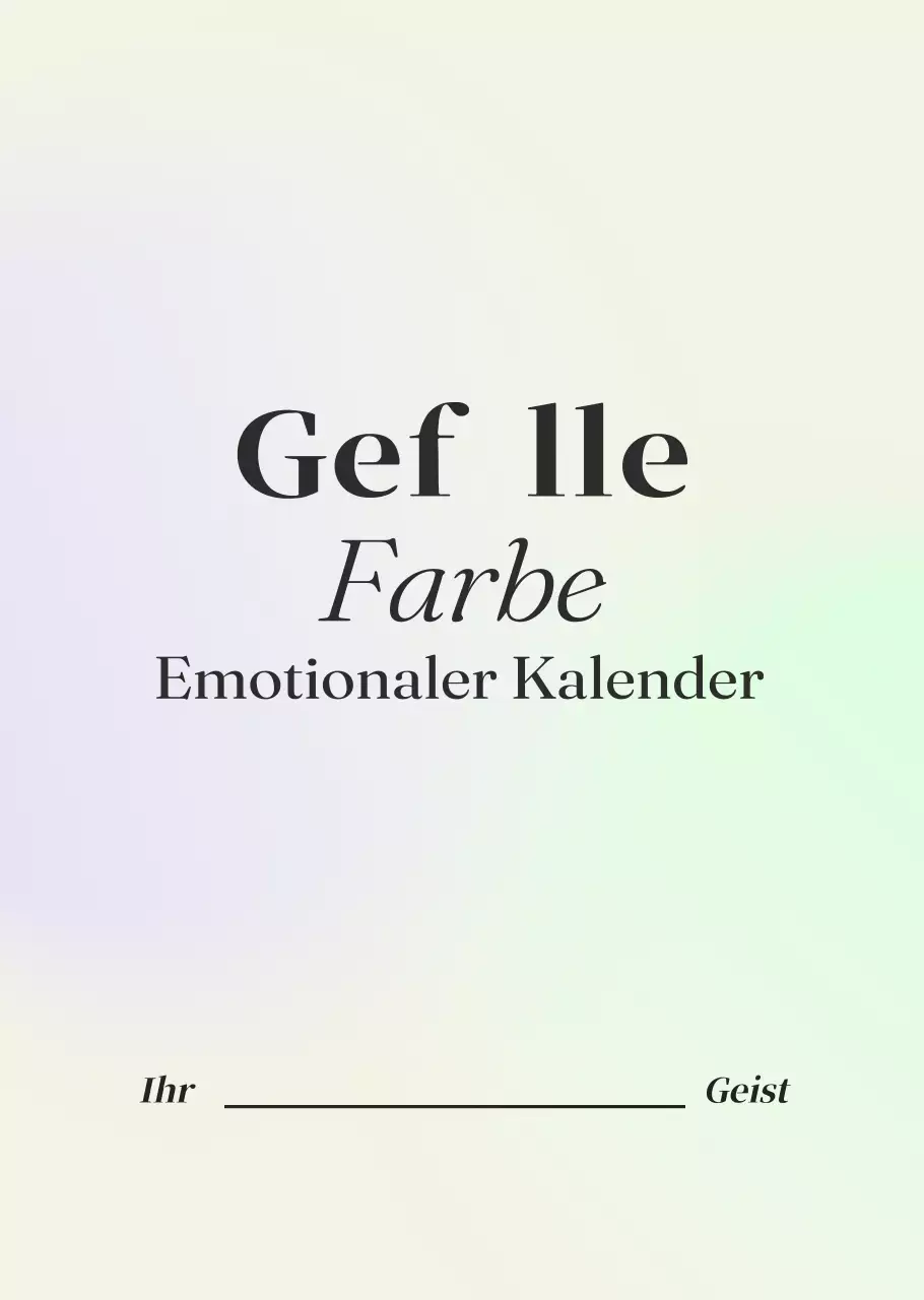Minimalistisches Kalenderdesign mit Farbverlauf