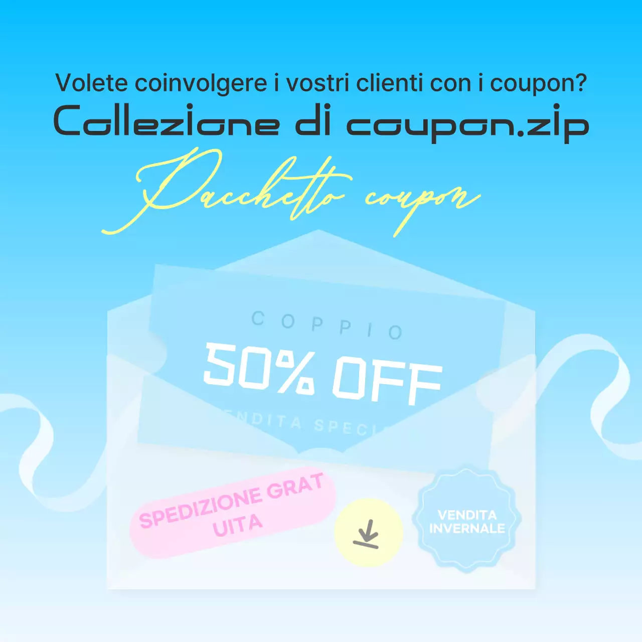 Promozione Sconto Azzurro Moderno