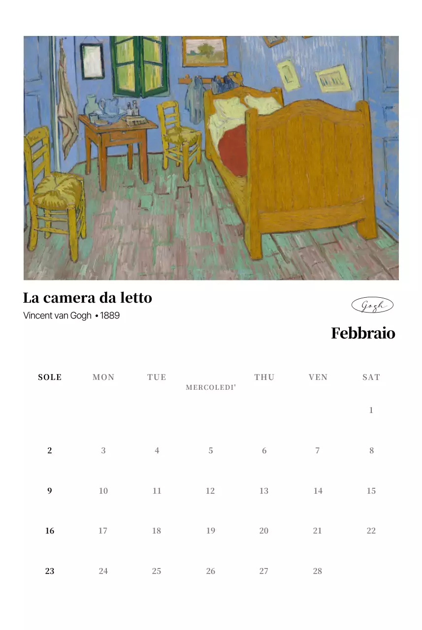Calendario dell'arte classica