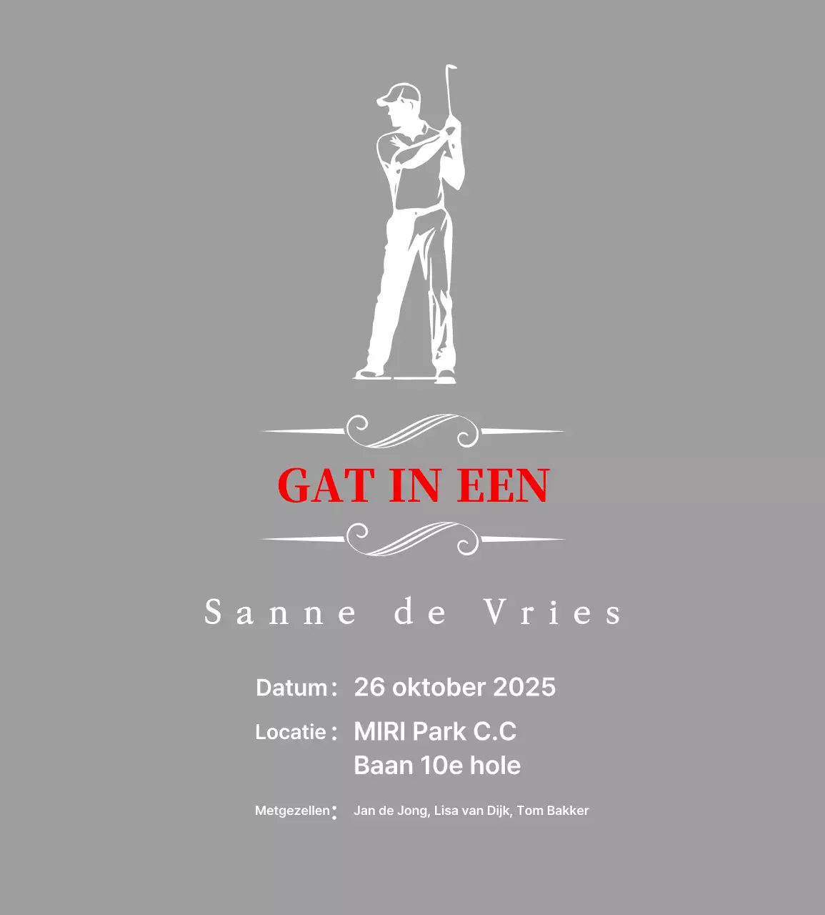 Klassieke golfplaquette met een illustratie van een golfspeler