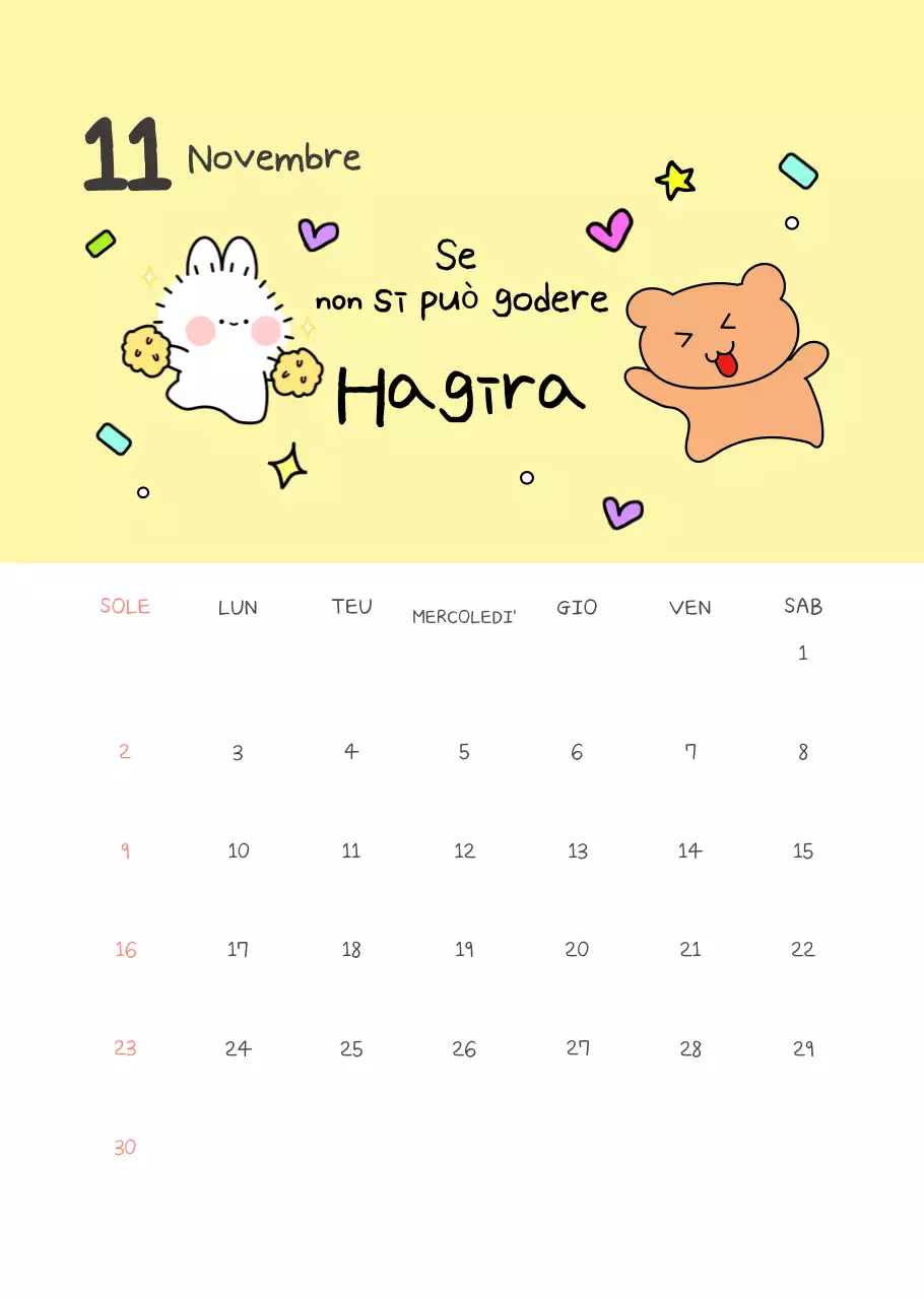 Calendario giallo semplice del lavoratore d'ufficio