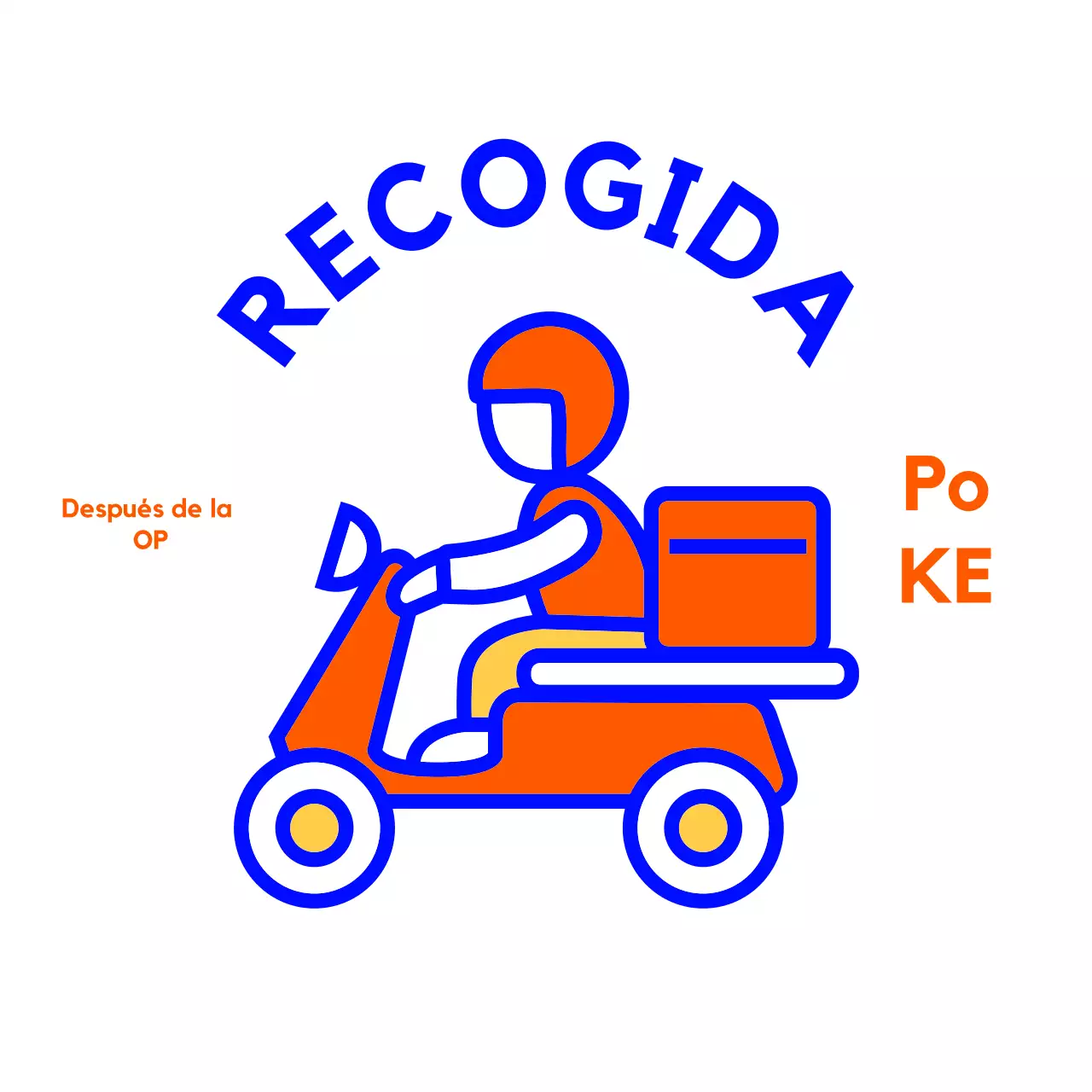 Cartelería naranja sencilla para entrega a domicilio