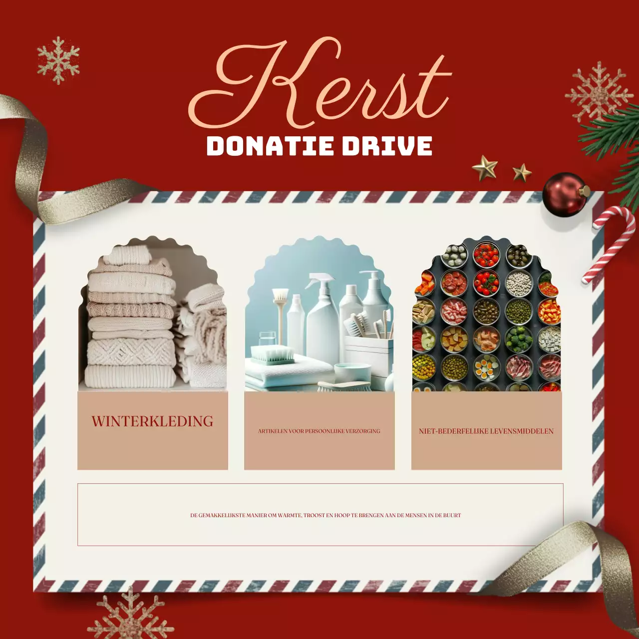 rode traditionele liefdadigheidsaankondiging