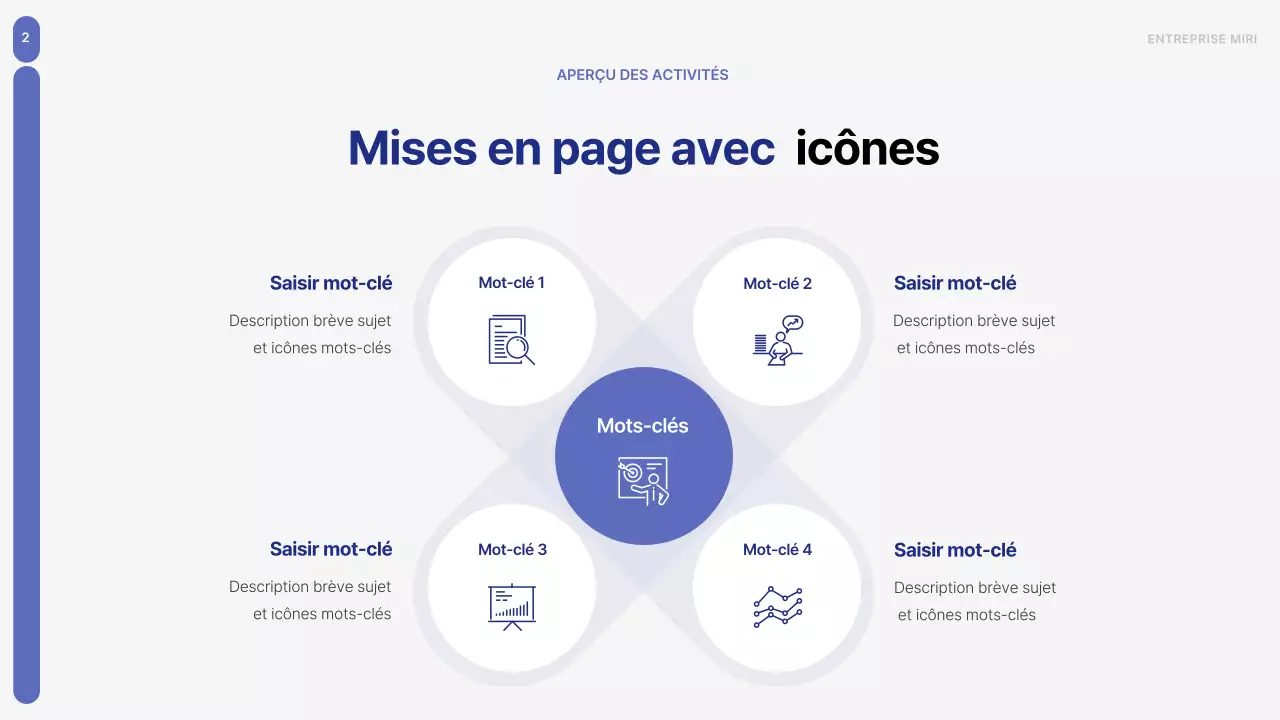 Un plan d'affaires simple en bleu et gris