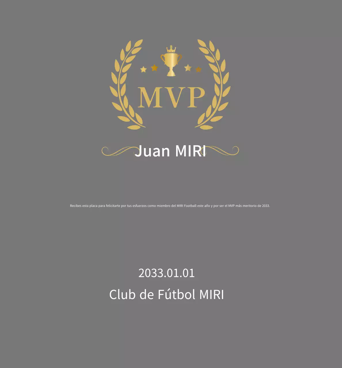 Placa de fútbol gris simple