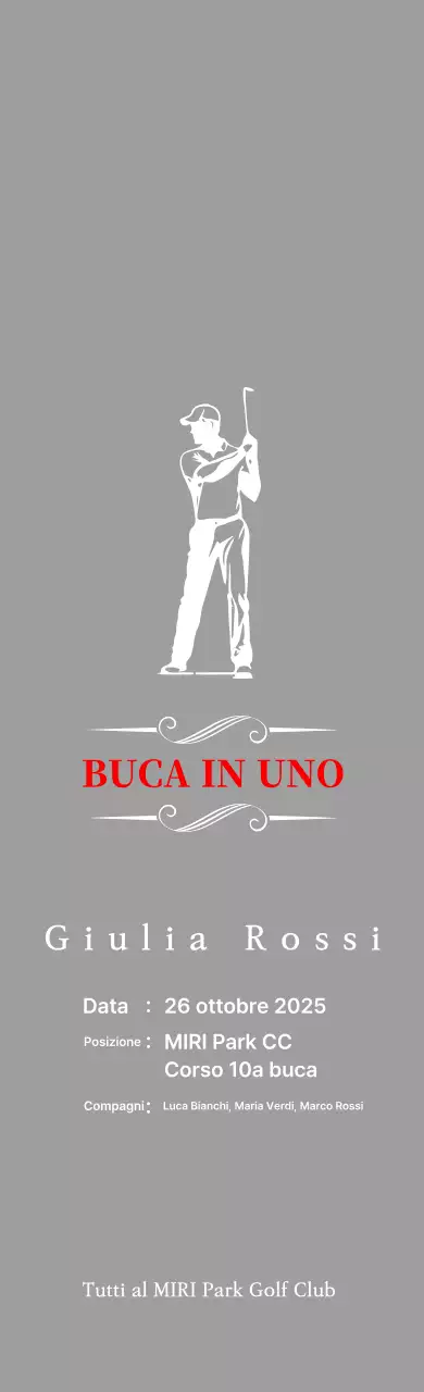 Classica targa da golf con l'illustrazione di un golfista che gioca a golf