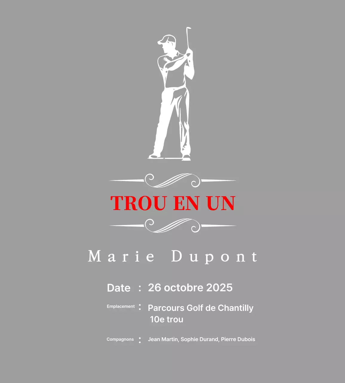 Plaque de golf classique représentant un golfeur en train de jouer au golf