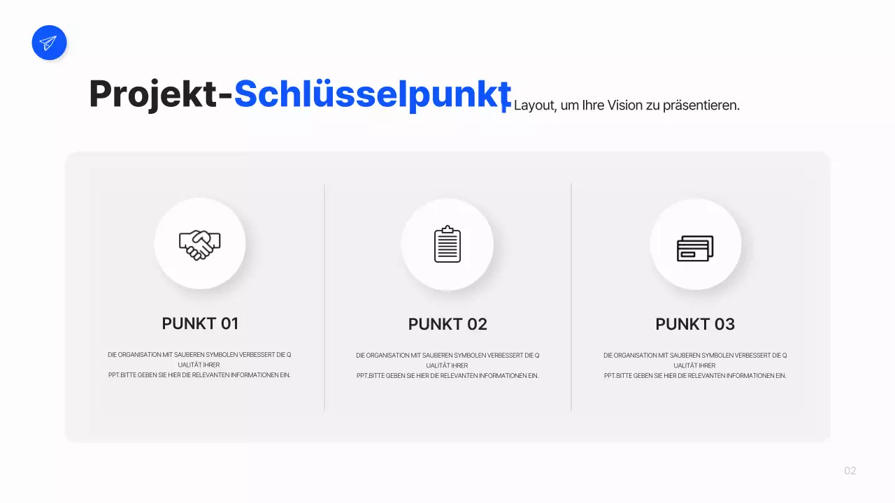 Ein einfacher Geschäftsplan in Weiß und Blau