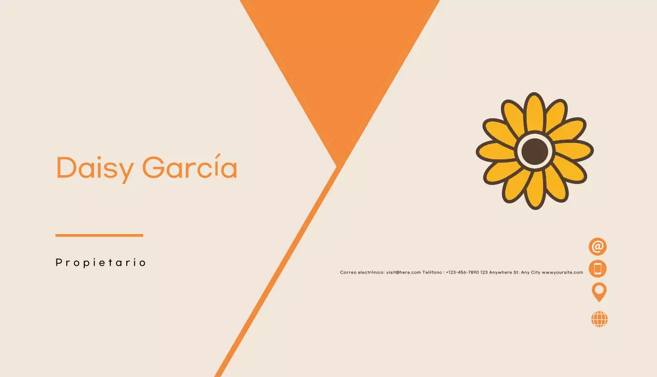 tarjeta de visita moderna naranja