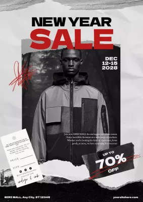 Black Modern Sale Promotion Poster