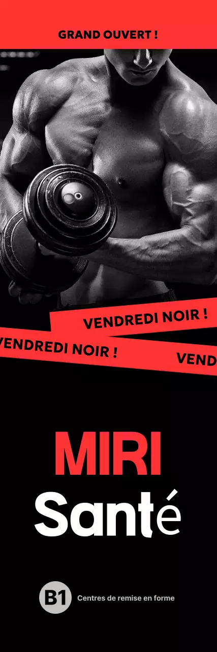 Publicité Fitness stylisée noire