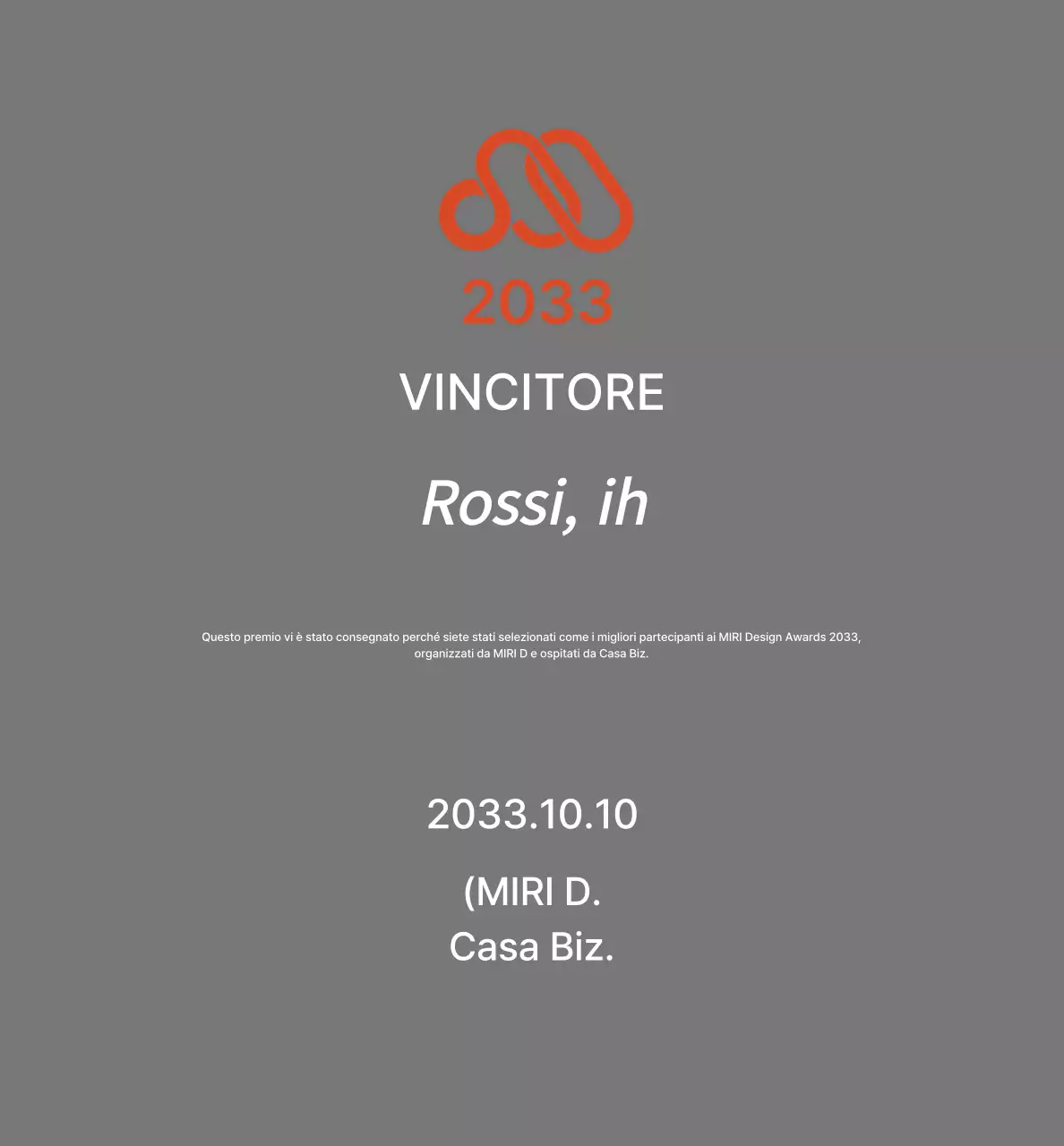 Elenco dei premi semplici grigi