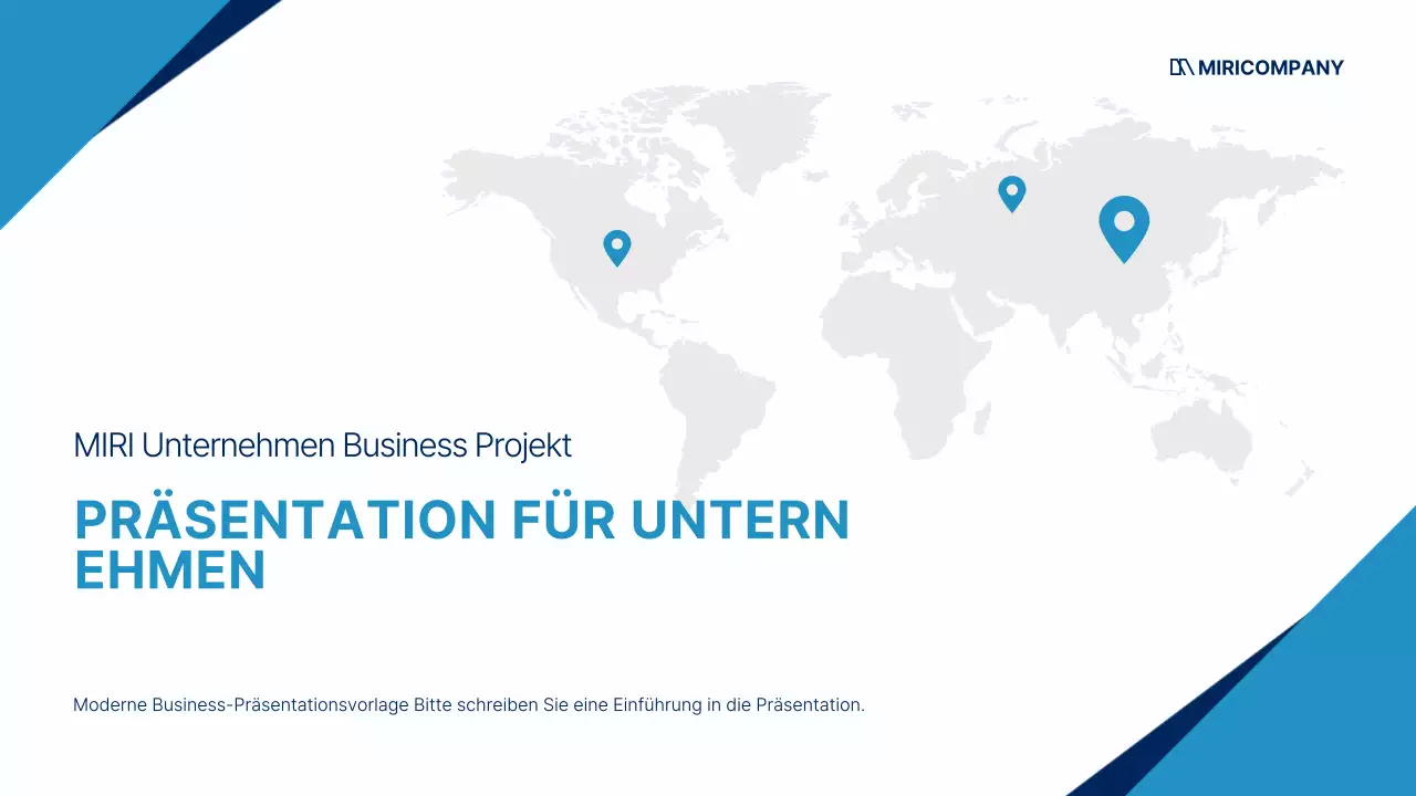 Ein einfacher globaler Geschäftsplan in Weiß und Blau