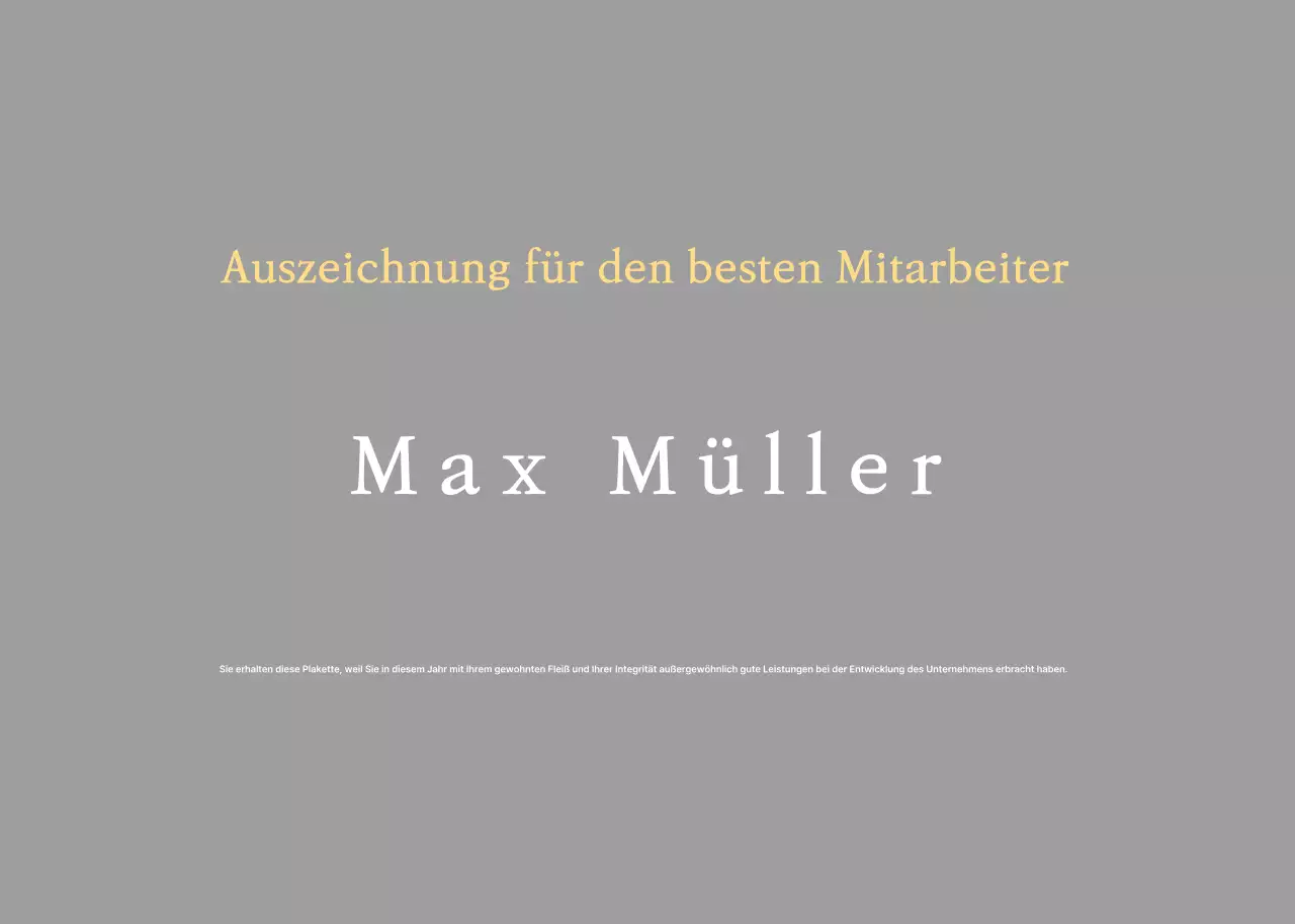 Plakette für saubere und aufgeräumte Mitarbeiter