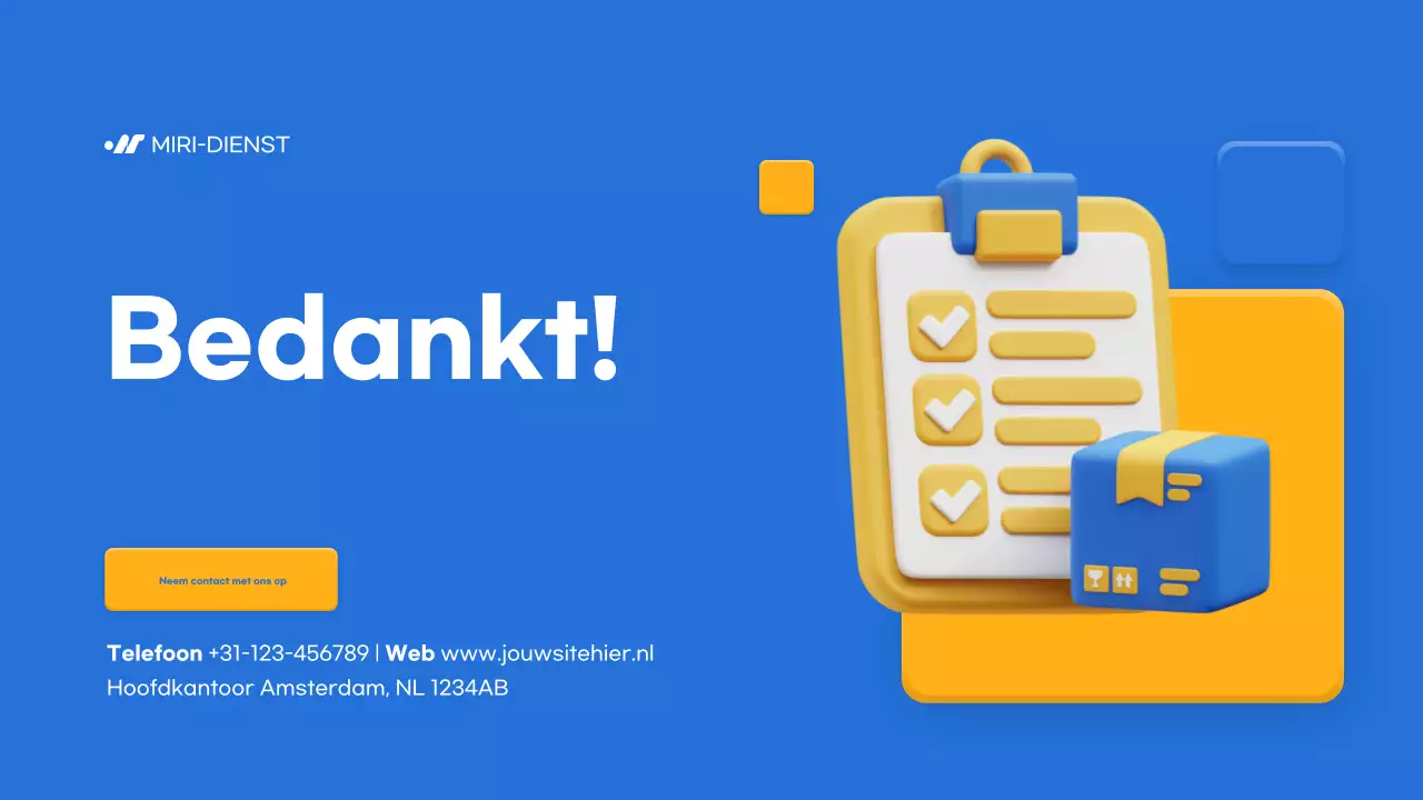 blauw modern leveringsbericht