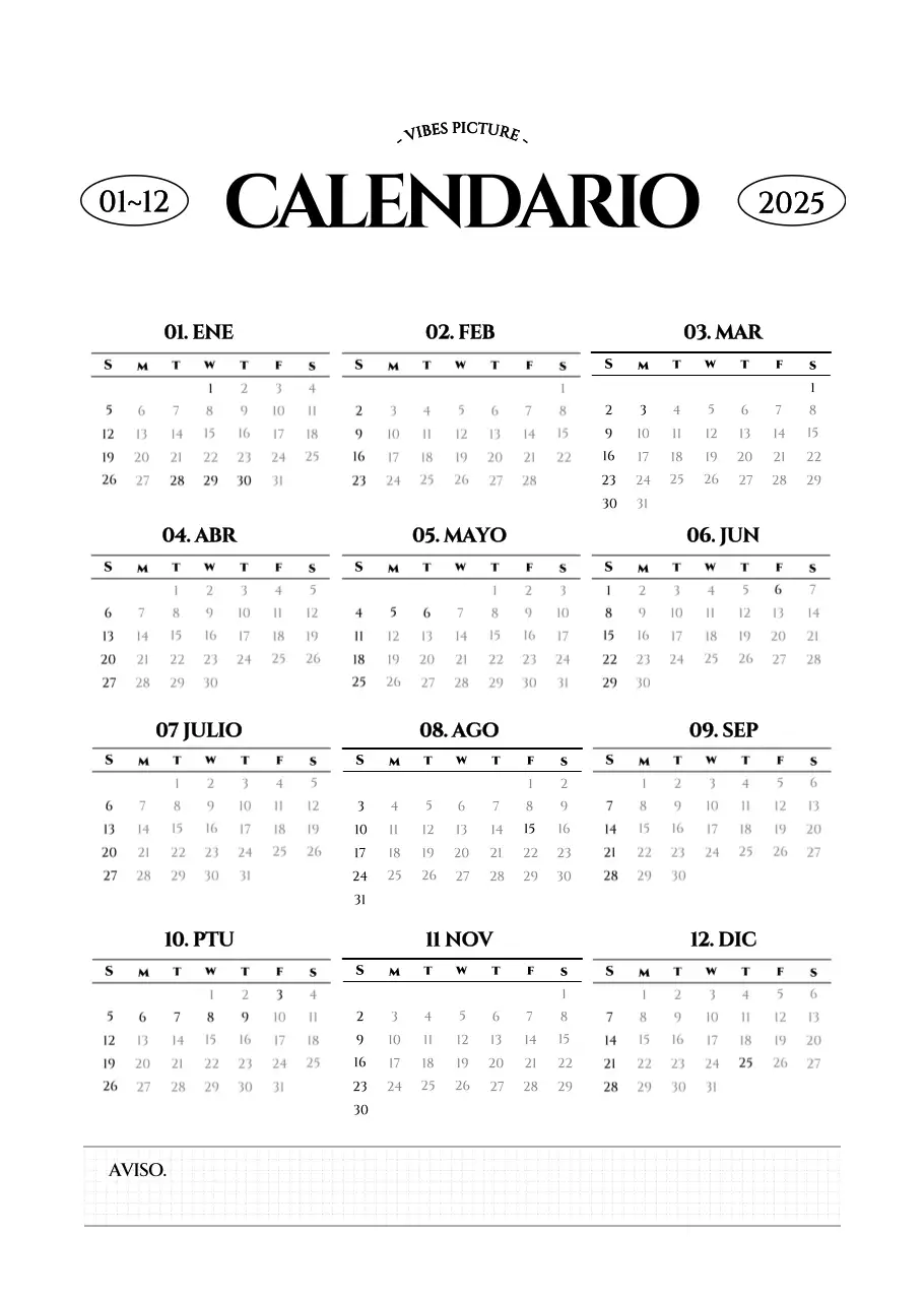 Calendario de pared de estilo sencillo con concepto de fotografía de viajes emocional en blanco y negro