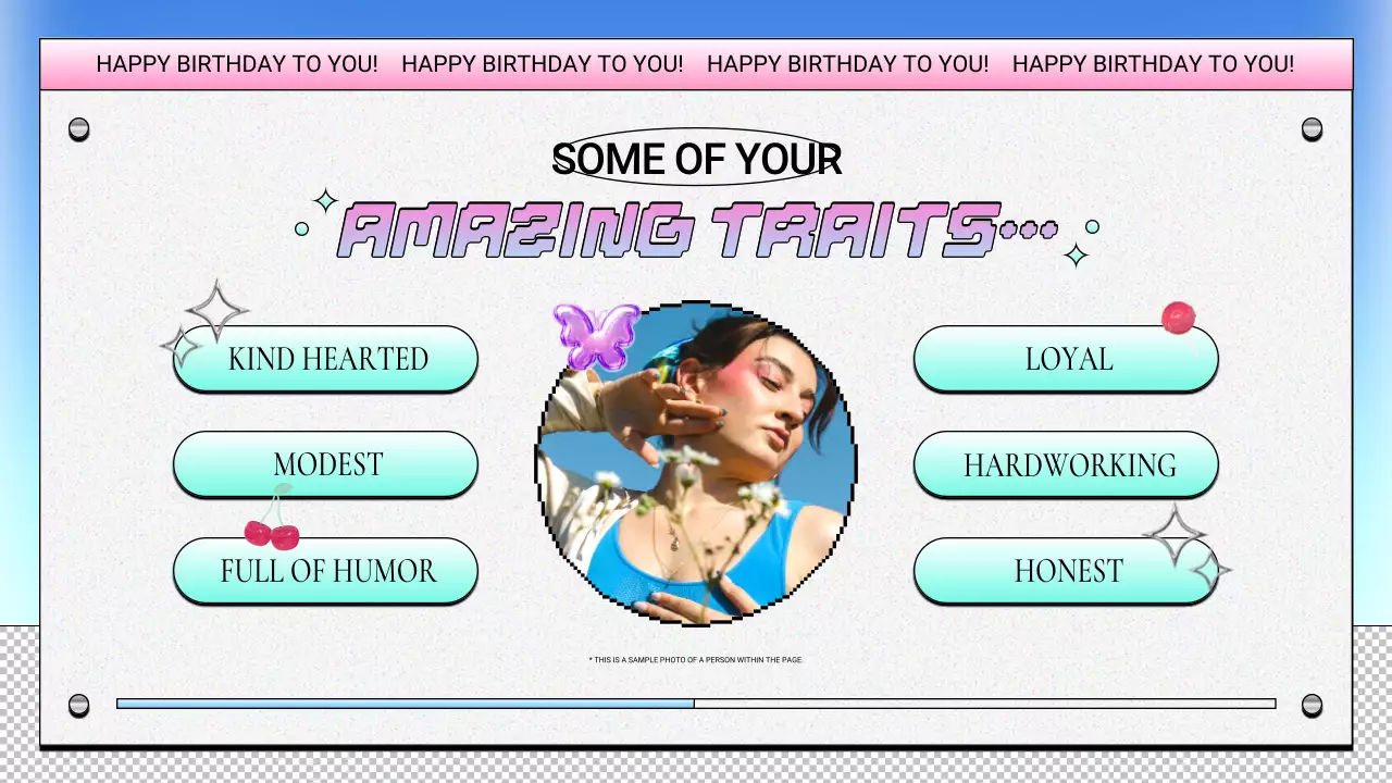 Blue Trendy Birthday Presentation