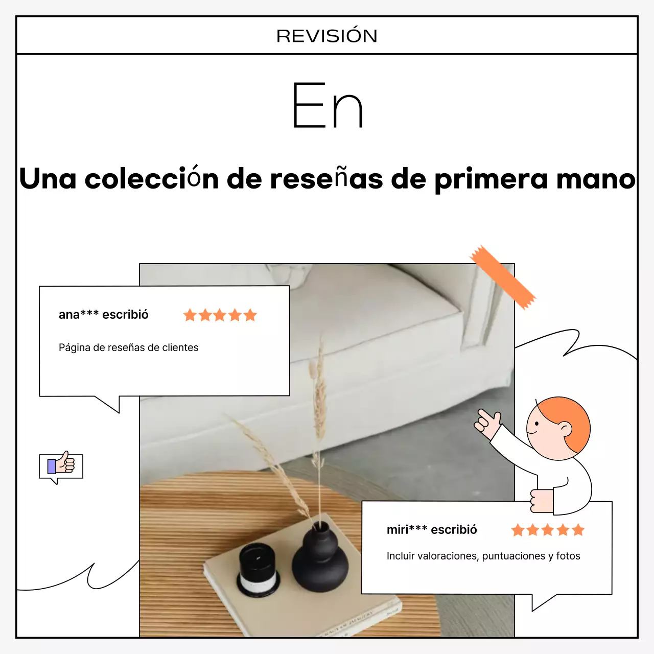 Una colección kitsch de reseñas en naranja y negro