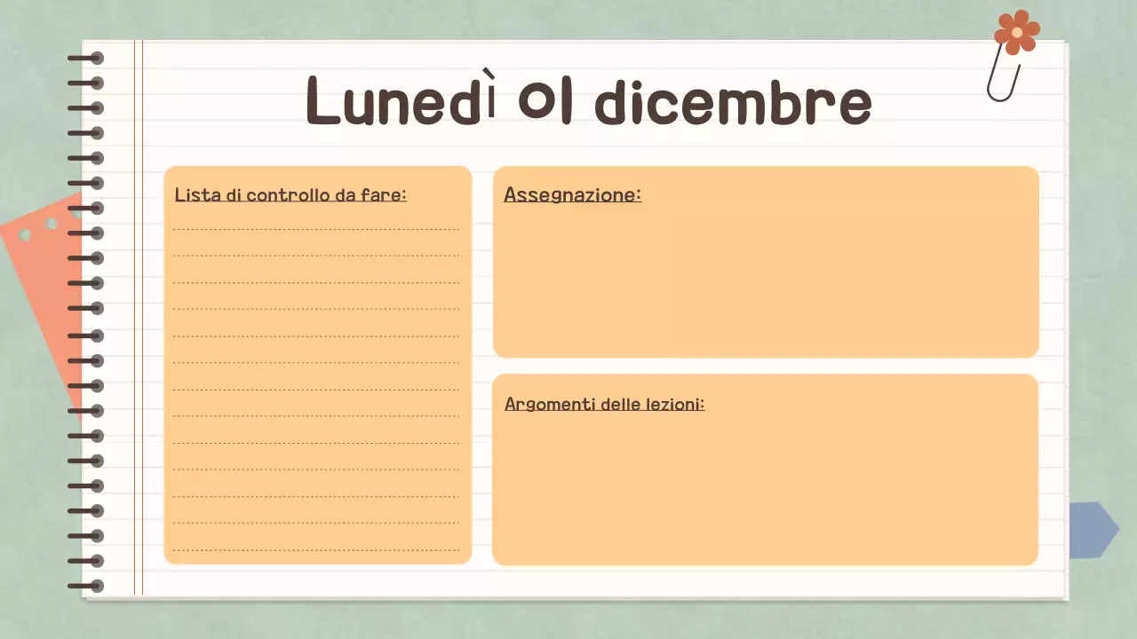 Quaderno a pastello semplice Agenda di classe per la scuola