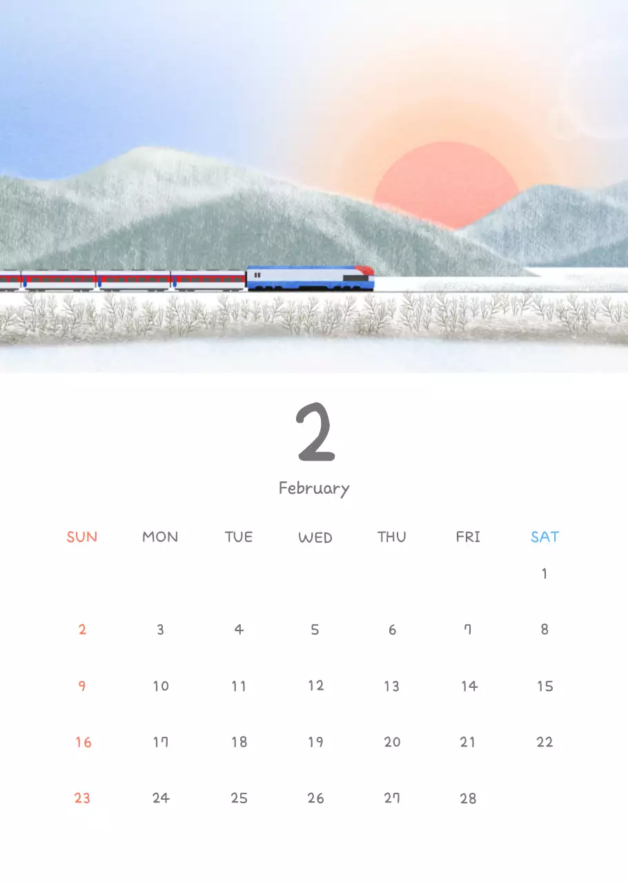 Kalender lucu dengan ilustrasi yang menggemaskan