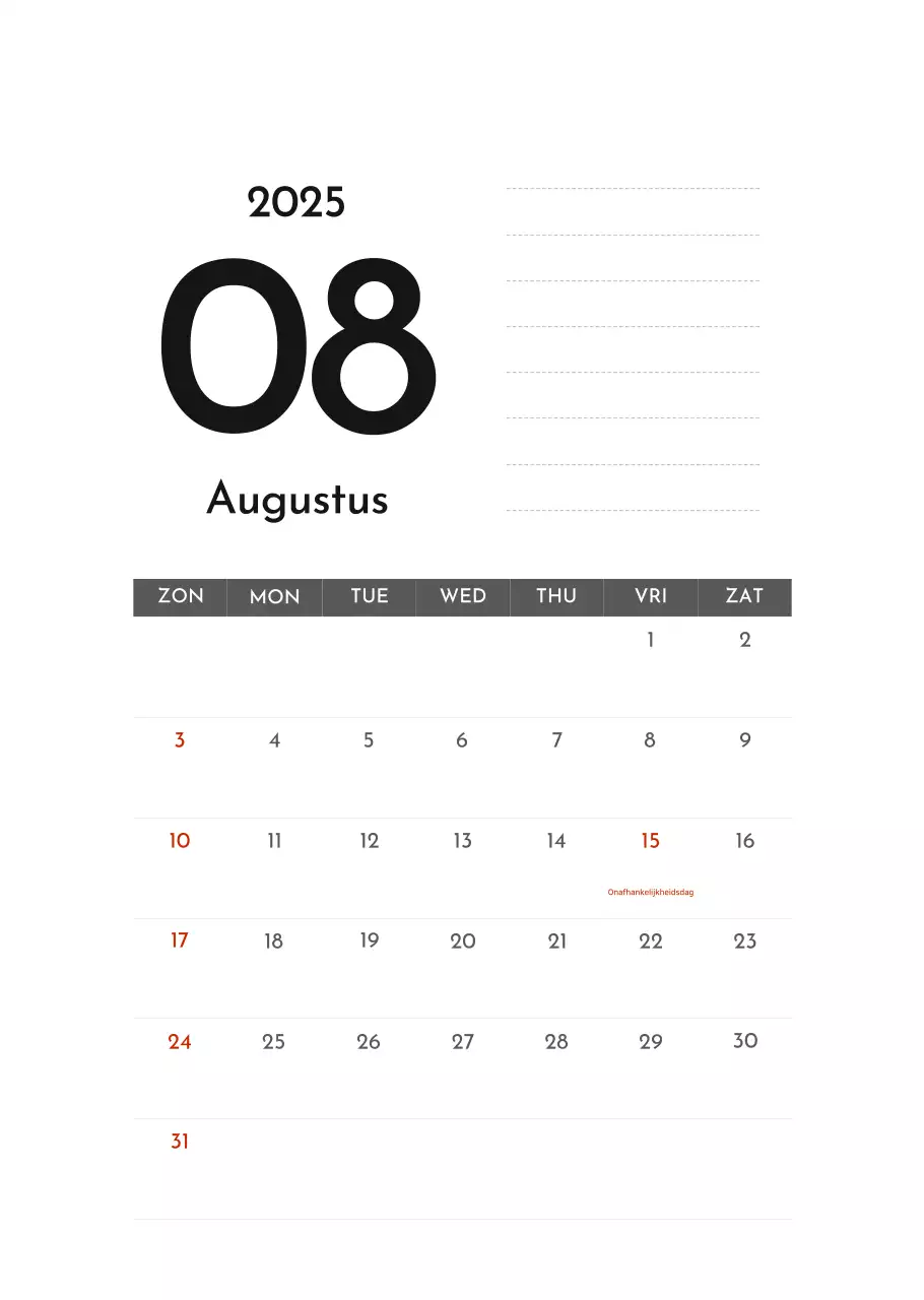 Grijze eenvoudige bedrijfskalender