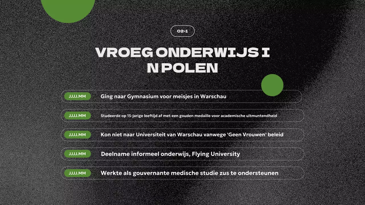 presentatie groene moderne biografie