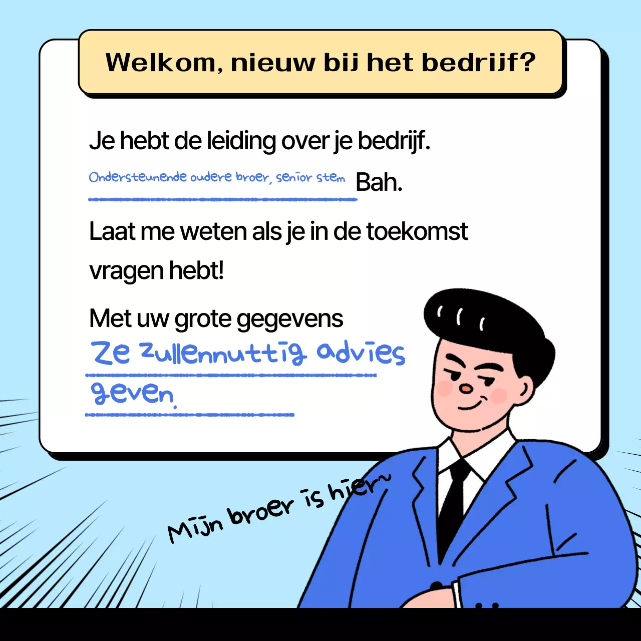 Lichtblauwe gag cartoon tweet