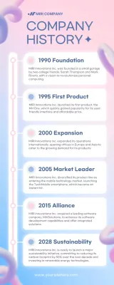 Pink Modern Company History Announcement Infographic