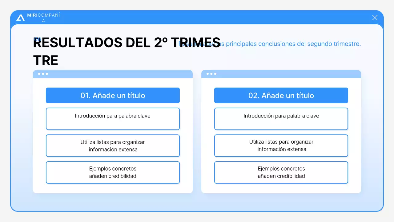 Análisis de los informes blue modern