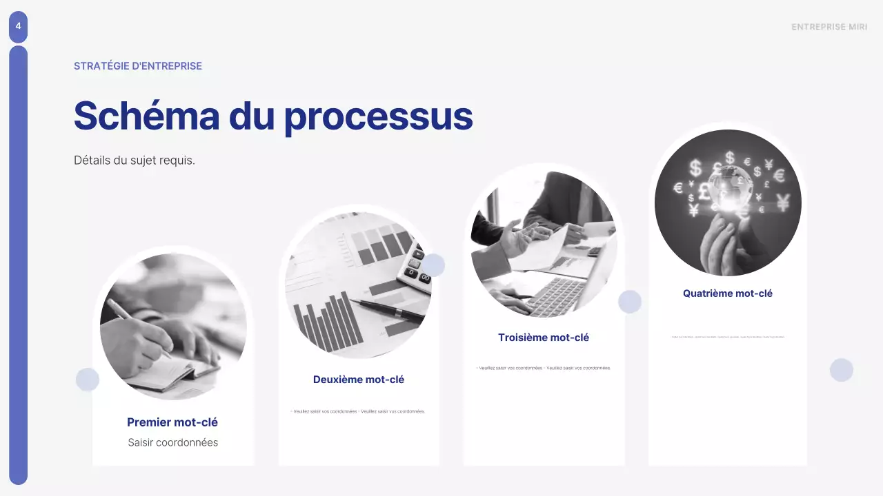 Un plan d'affaires simple en bleu et gris