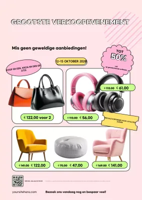 Roze Moderne Uitverkoop Promotie