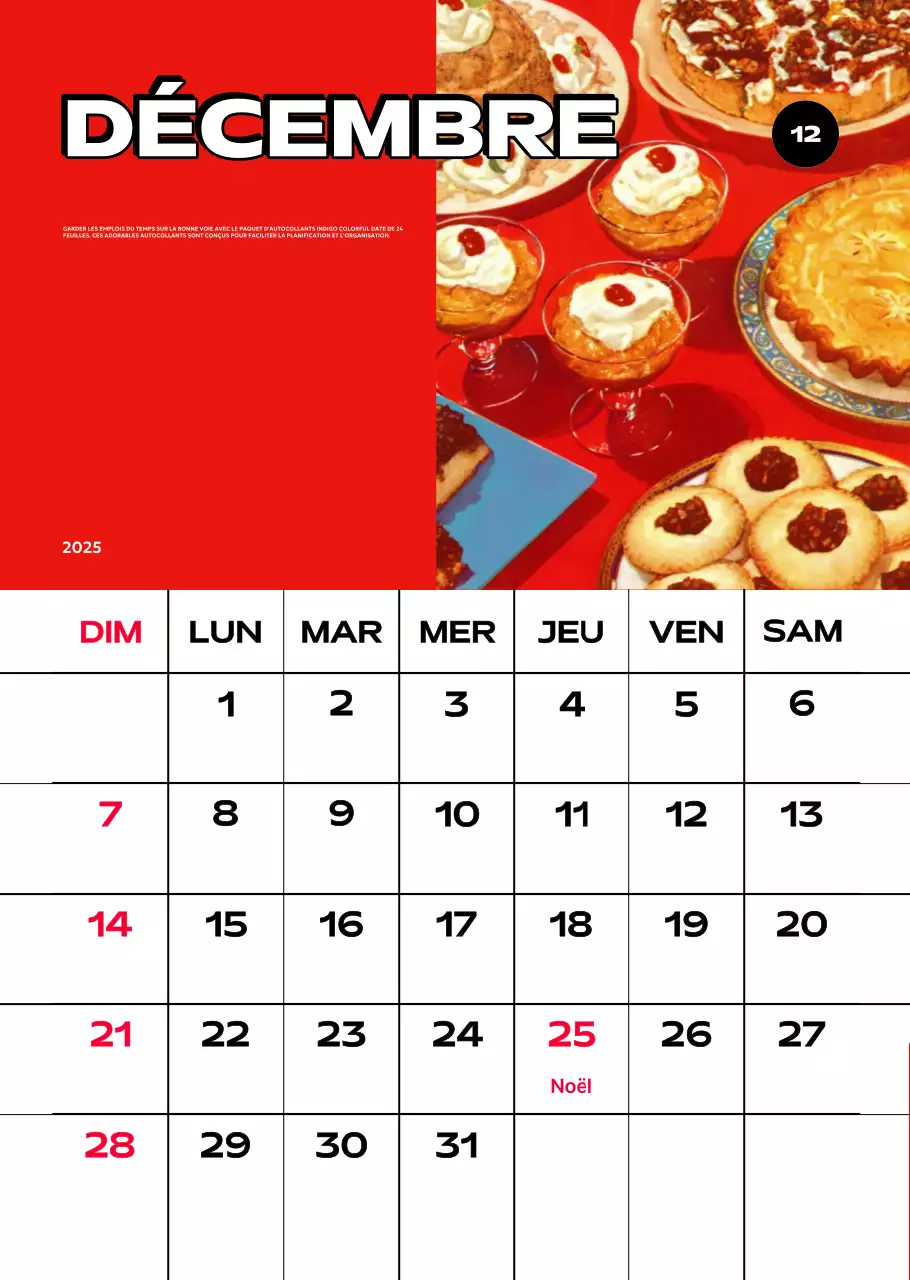 Calendriers colorés avec une variété d'illustrations rétro