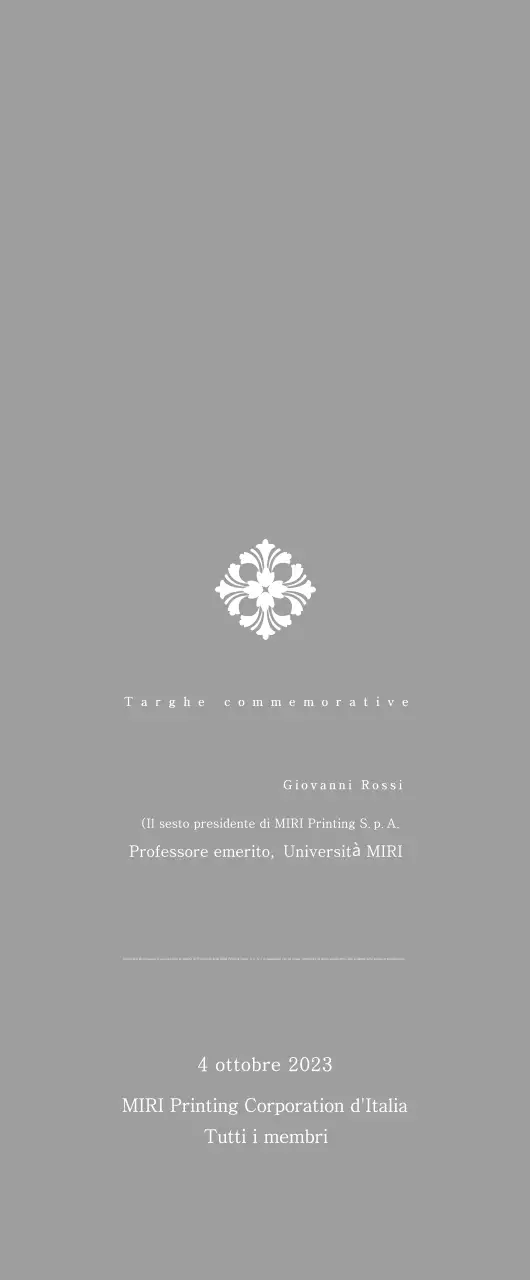 Targa classica su commissione con motivo