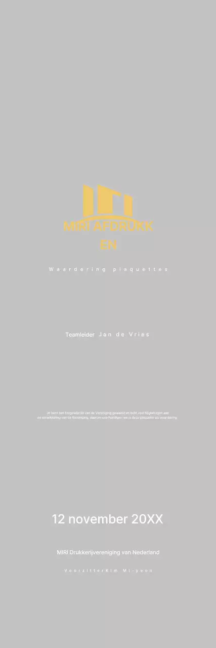 Gouden Nette Waardering Plaquette
