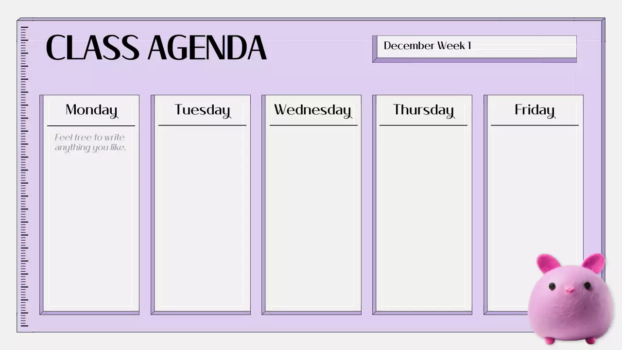 Presentasi Agenda Kelas Minimal Ungu