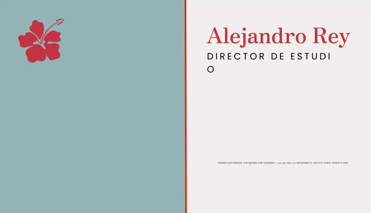 tarjeta de visita minimalista roja