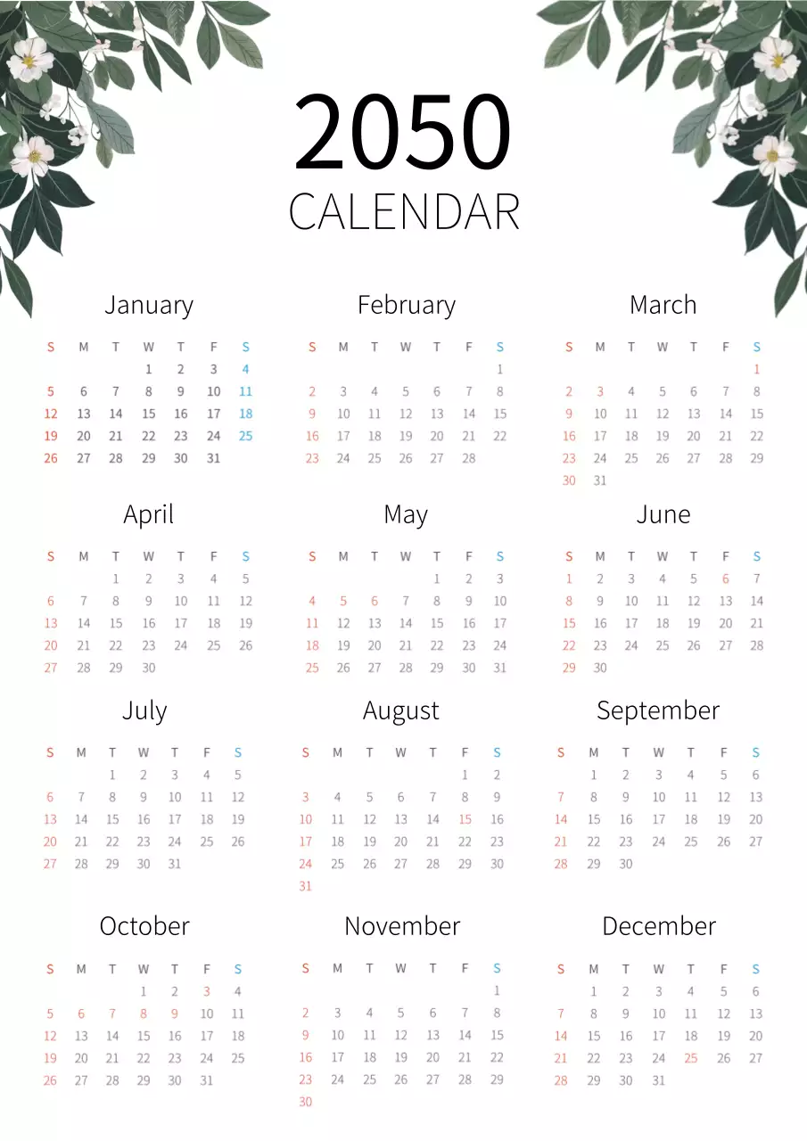 白 シンプル カレンダー 予定表 ポスター