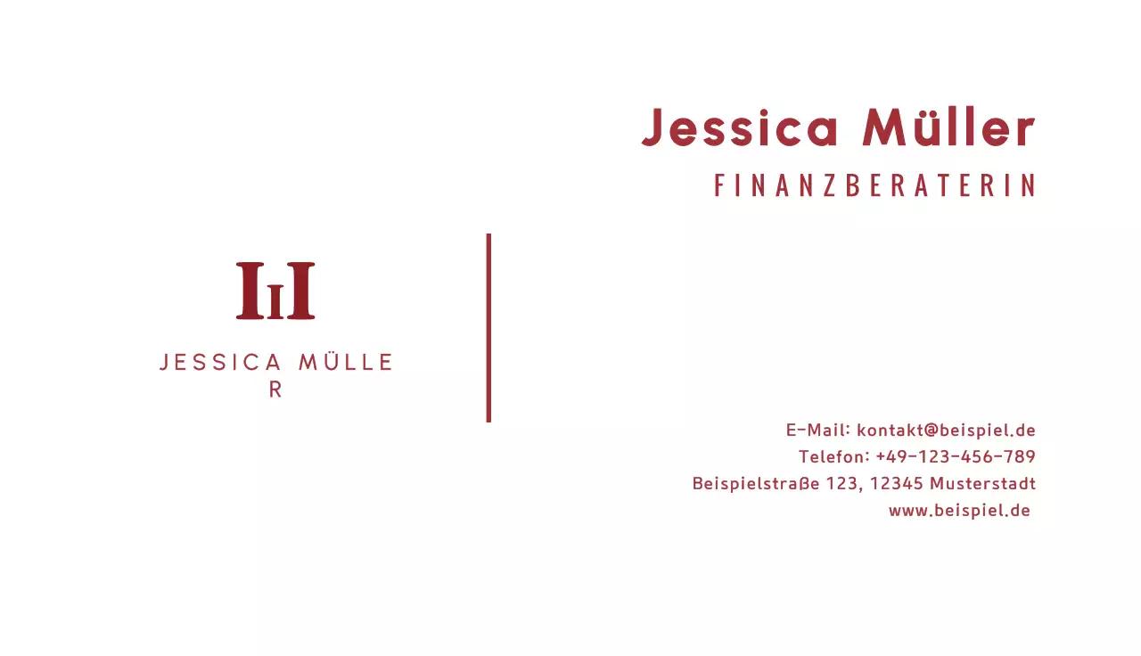 rote Minimal-Visitenkarte