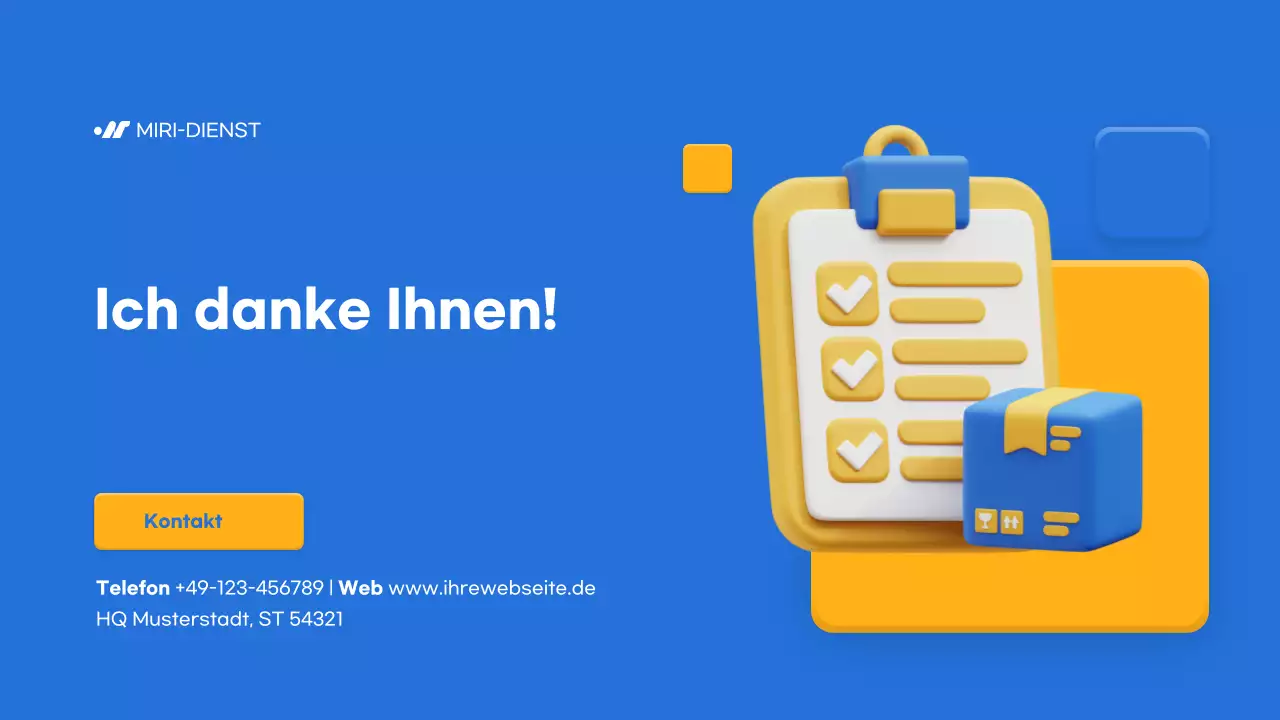 blue modern Lieferankündigung