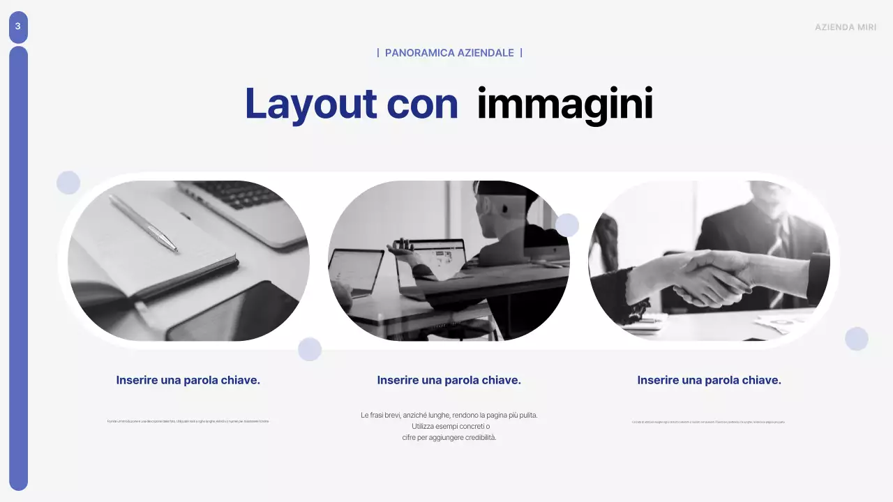 Un semplice business plan in blu e grigio
