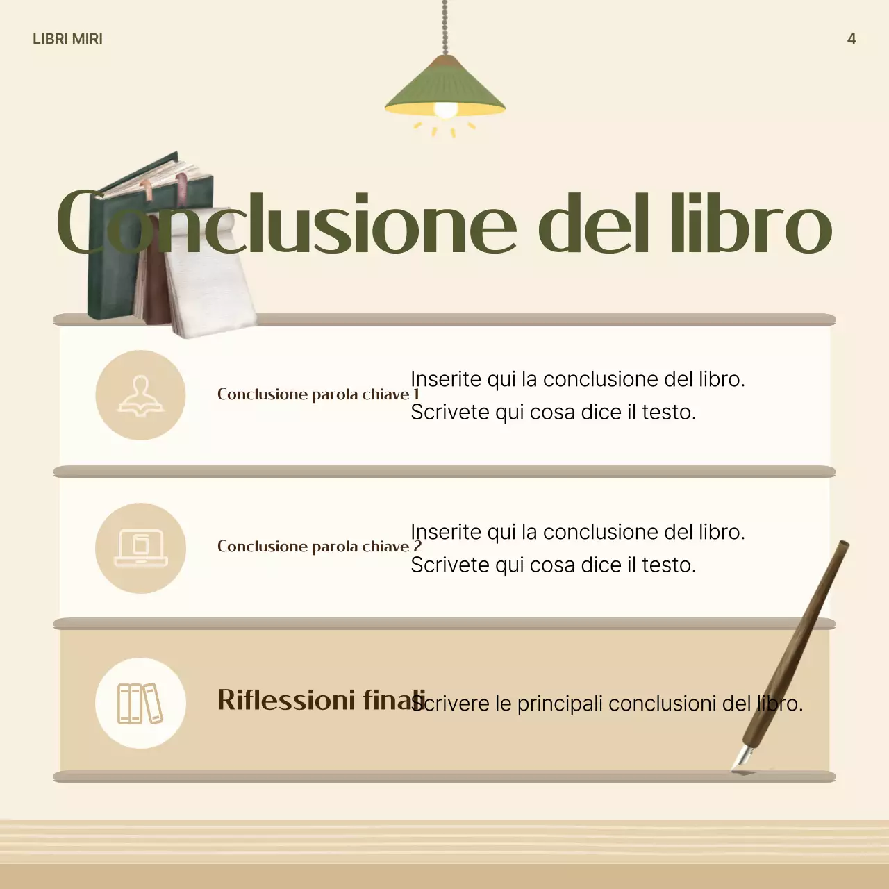 Un post di riepilogo del libro pulito in kaki e beige