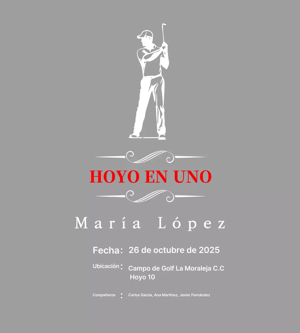 Placa clásica de golf con la ilustración de un golfista jugando al golf