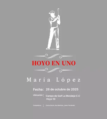 Placa clásica de golf con la ilustración de un golfista jugando al golf