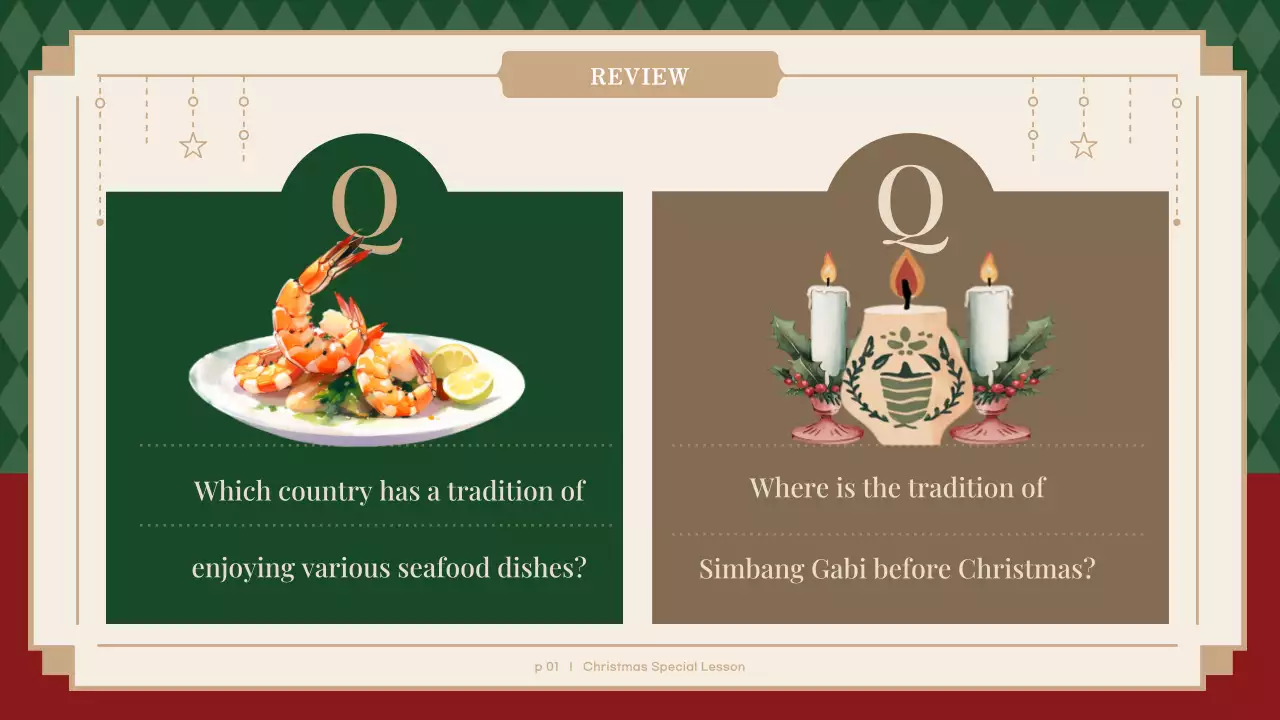 그린 전통 크리스마스 가이드 프레젠테이션