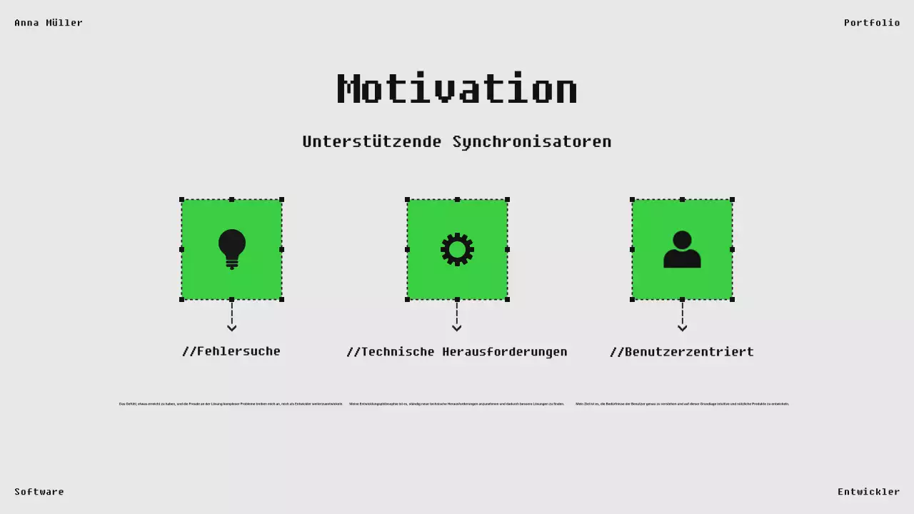 Schwarzes modernes Software-Portfolio