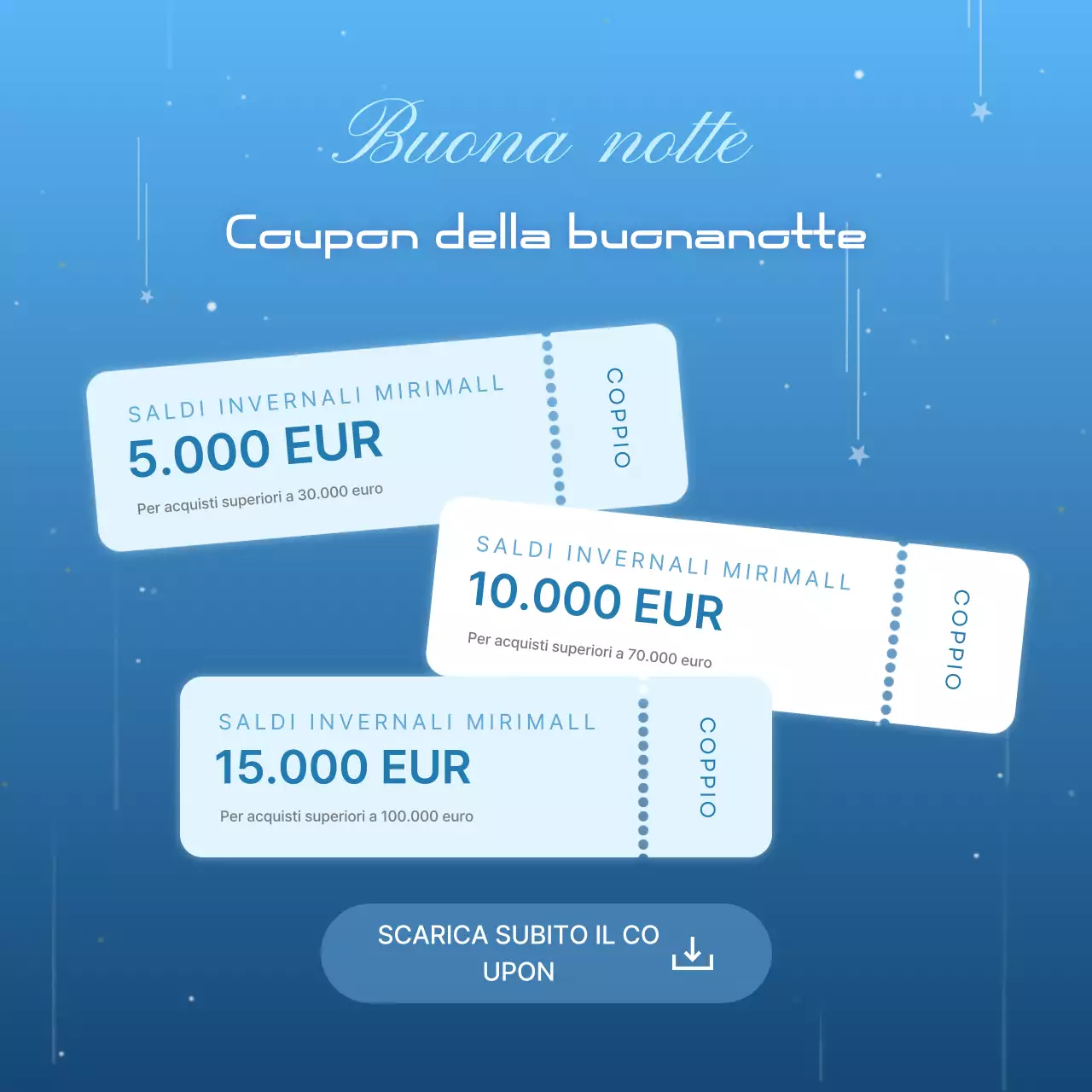 Promozione Sconto Azzurro Moderno