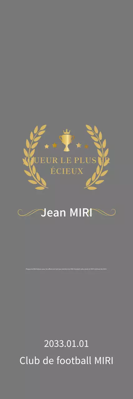 Plaque de football classique