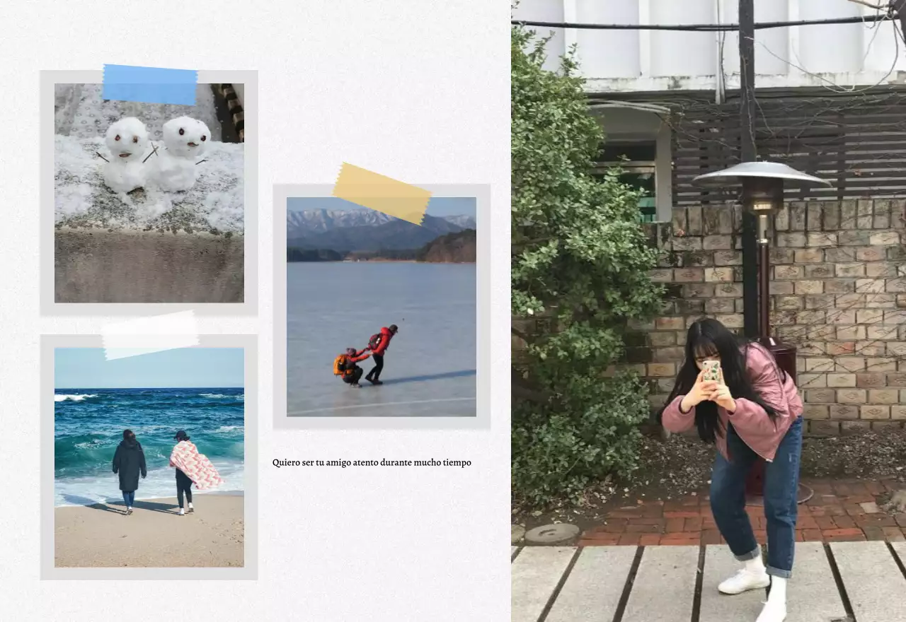 Calendario de fotos de recuerdos vintage con marcos de fotos