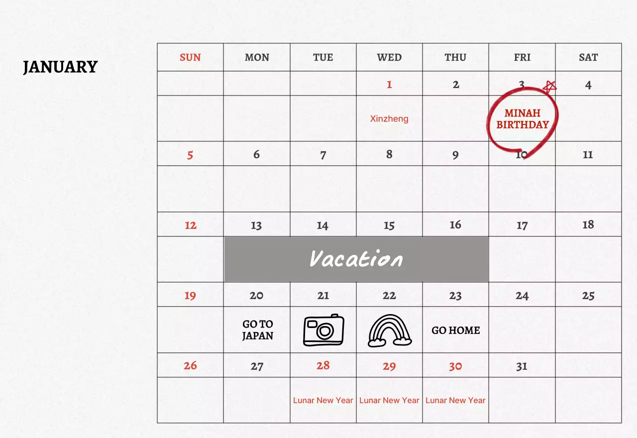 Kalender foto kenangan vintage dengan bingkai foto